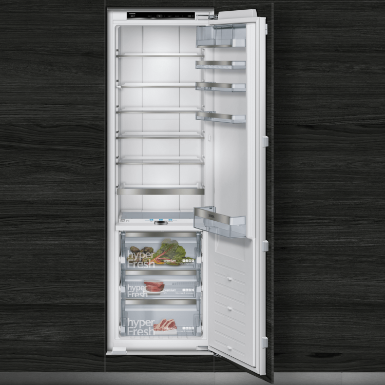 Siemens KI81FPF30G iQ700 177cm Tall 289L In-column Integrated Larder Fridge With Triple hyperFresh Drawers