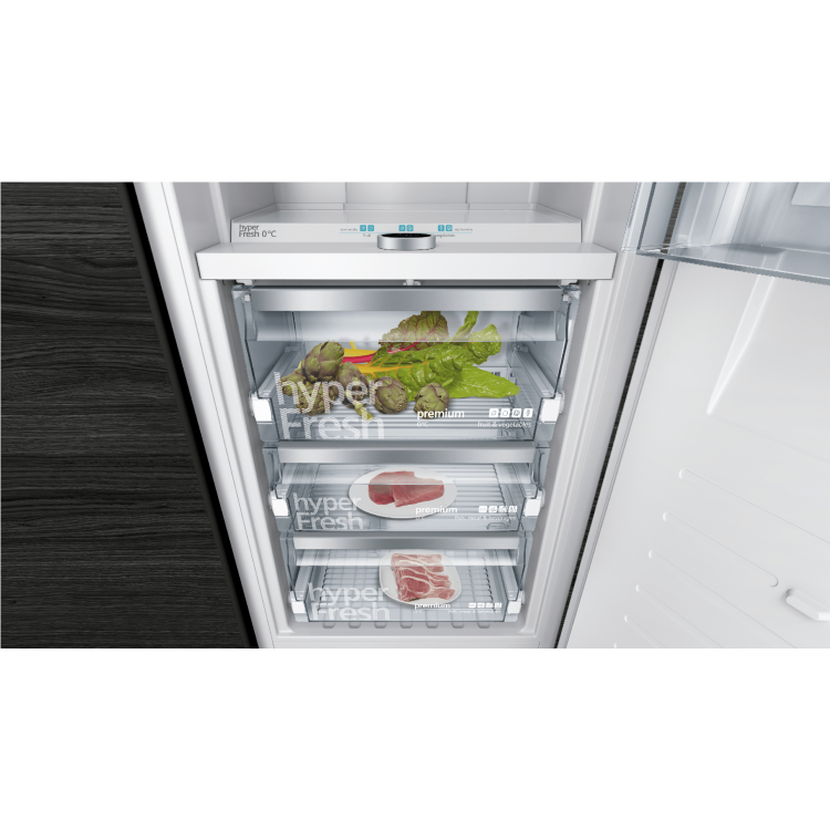 Siemens KI81FPF30G iQ700 177cm Tall 289L In-column Integrated Larder Fridge With Triple hyperFresh Drawers