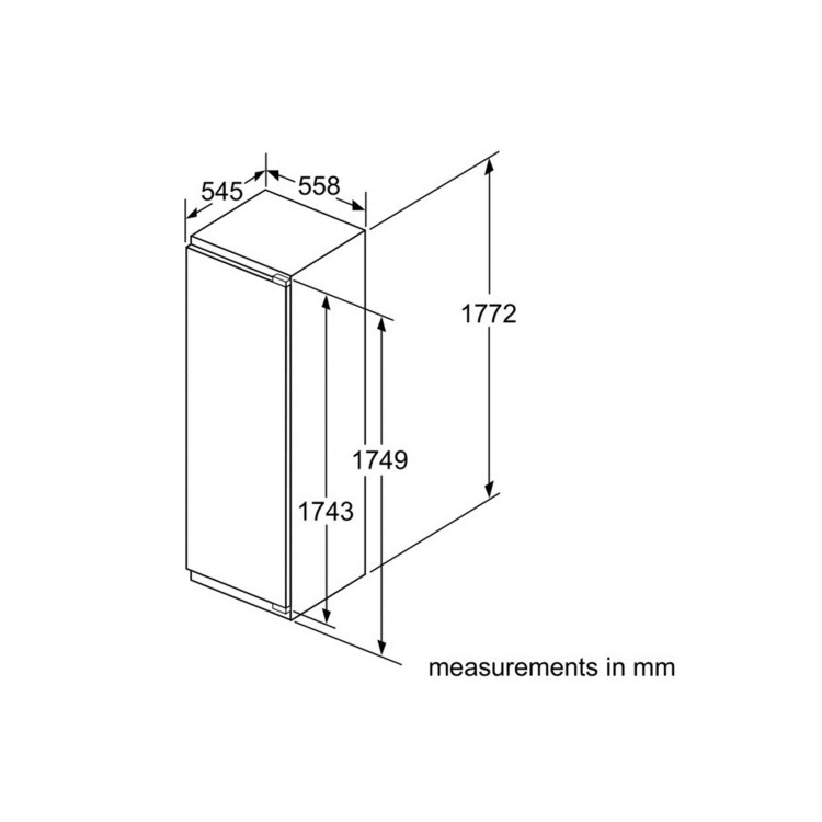 Siemens KI82LAD30 Tall Integrated Fridge With Icebox