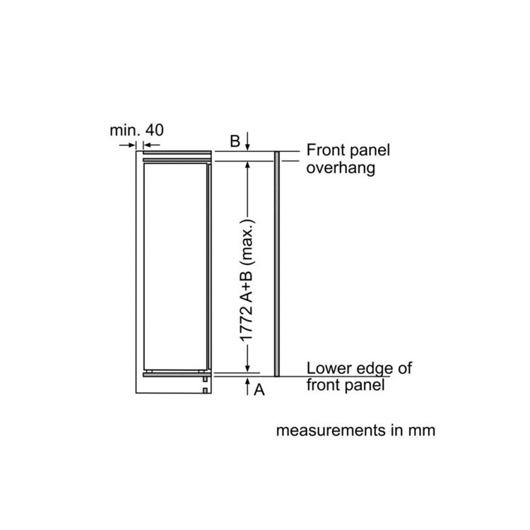 Siemens KI82LAD30 Tall Integrated Fridge With Icebox
