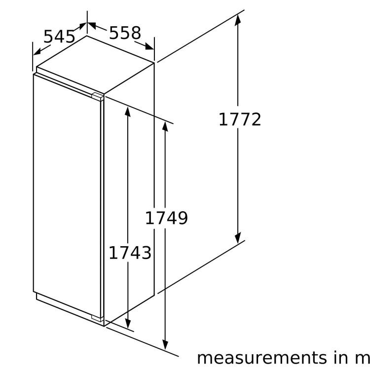 Siemens iQ500 286 Litre In-column Integrated Fridge