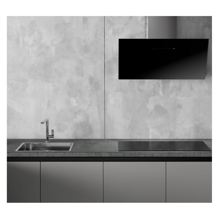 Smeg 90cm Angled Chimney Hood - Black
