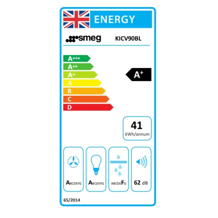 Smeg 90cm Angled Chimney Hood - Black