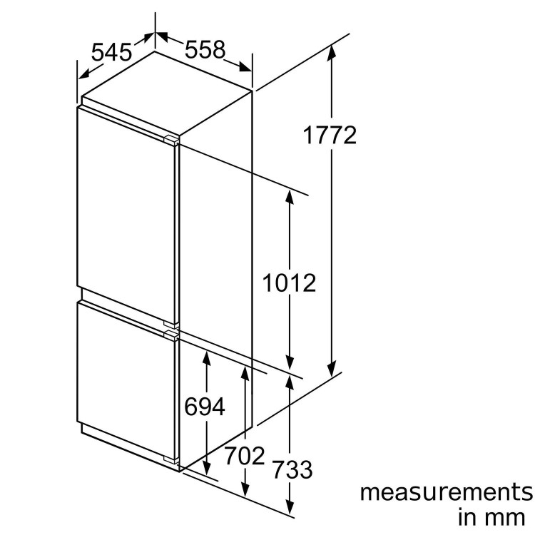 Bosch Series 6 255 Litre 60/40 Integrated Fridge Freezer