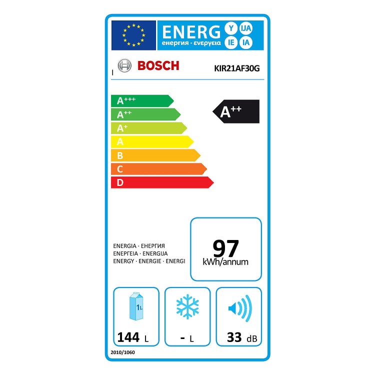 Bosch Serie 6 KIR21AF30G 56cm Wide Integrated In-Column Larder Fridge - White