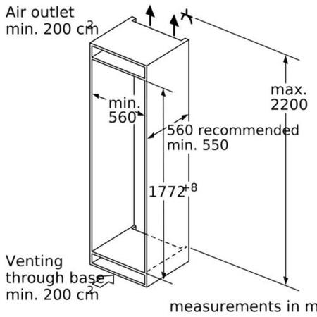 Bosch Series 6 319 Litre In-Column VitaFresh Integrated Fridge