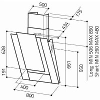 Elica KIT0010703 Verdi Short Chimney Kit in Stainless steel