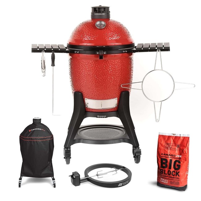 Kamado Joe Classic Joe III Charcoal BBQ Grill FREE JOETISSERIE COVER