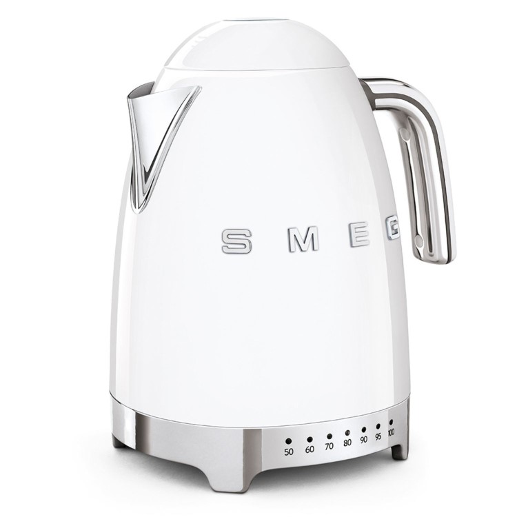 Smeg Retro 50's Style Variable Temperature Kettle - White - KLF04WHUK