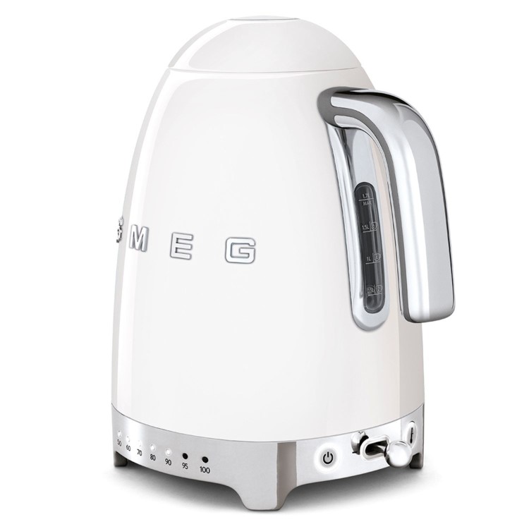 Smeg Retro 50's Style Variable Temperature Kettle - White - KLF04WHUK