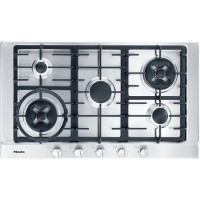 GRADE A2 - Miele 90cm Five Burner Gas Hob with Wok Burner - Stainless Steel