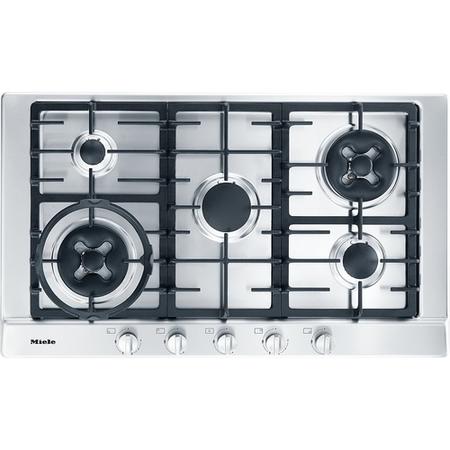GRADE A2 - Miele 90cm Five Burner Gas Hob with Wok Burner - Stainless Steel