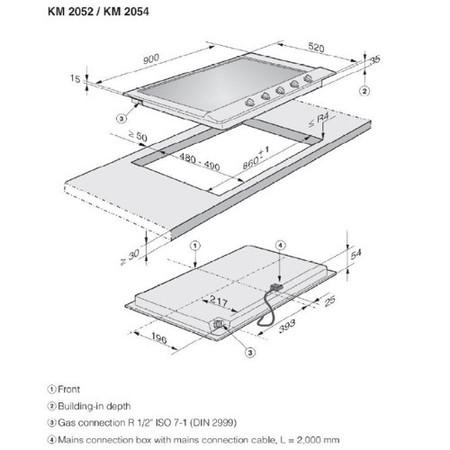 Refurbished Miele KM2054 90cm 5 Burner Gas Hob with Wok Burner Stainless Steel