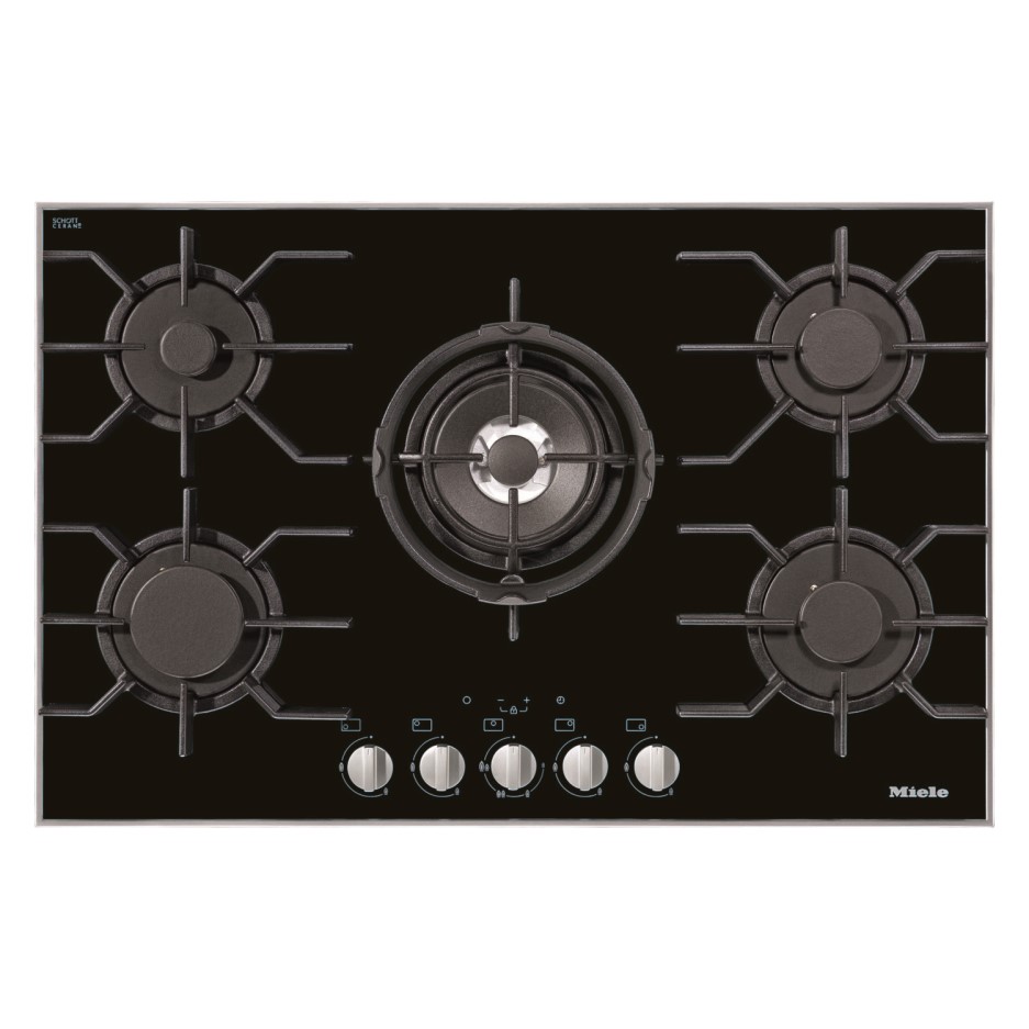 Miele 81cm Gas on Glass 5 Burner Hob Black KM30341 Appliances Direct