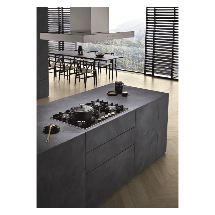 Miele 81cm Gas on Glass 5 Burner Hob - Black