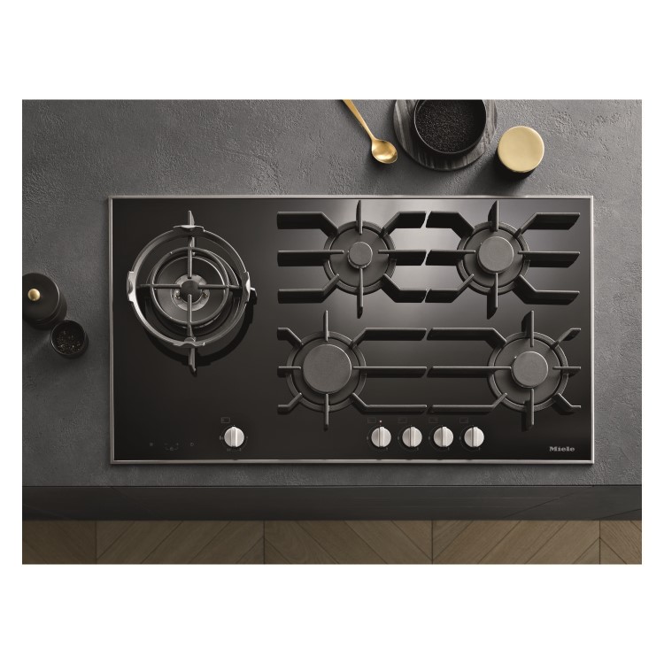 Miele 95cm Gas on Glass 5 Burner Hob - Black