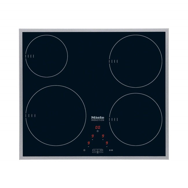 GRADE A1 - Miele KM6115 57cm 4 Zone Induction Hob with Stainless Steel Trim