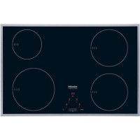 Miele PureLine KM6118 76cm Four Zone Induction Hob with Stainless Steel Trim - Black