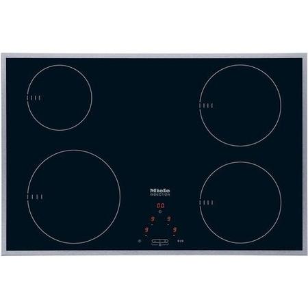 Miele PureLine KM6118 76cm Four Zone Induction Hob with Stainless Steel Trim - Black