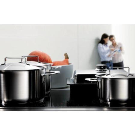 Miele PureLine KM6118 76cm Four Zone Induction Hob with Stainless Steel Trim - Black