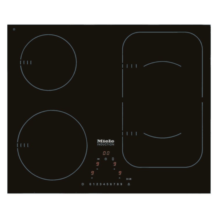 GRADE A1 - As new but box opened - Miele KM6323 62cm Wide 4 Zone Induction Hob With PowerFlex Zones Stainless Steel Trim