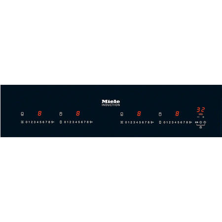 GRADE A1 - Miele KM6328-1 62.6cm Wide 4 Zone Induction Hob With 2 PowerFlex Zones Stainless Steel Frame