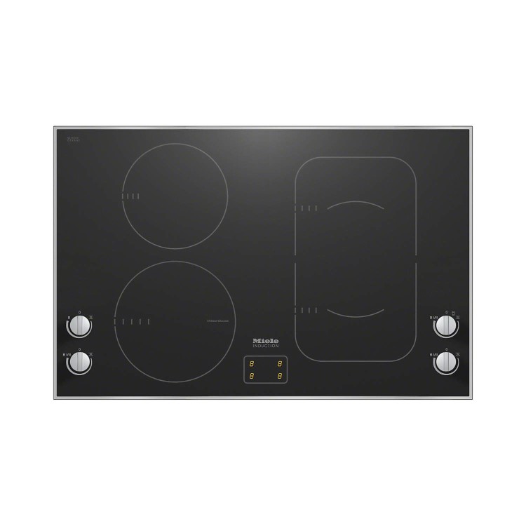 Miele KM6363 81cm Wide 4 Zone Induction Hob With PowerFlex & WaterBoost Zone Stainless Steel Trim
