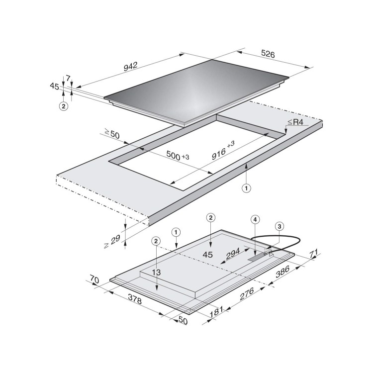 Miele KM6388 KM6386 942 mm Wide Touch Control Five Zone Induction Hob Black With Stainless Steel Rim