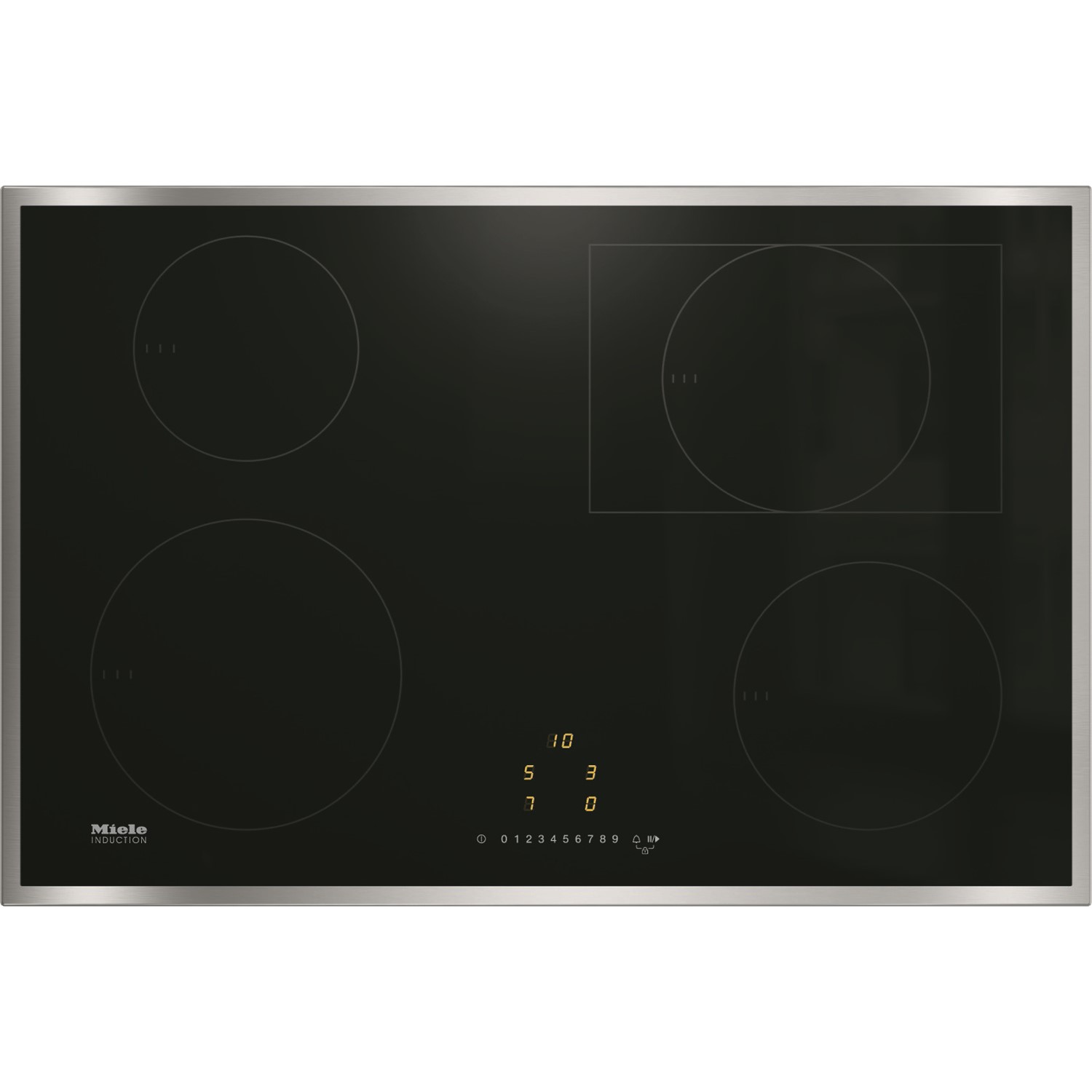 Miele 77cm 4 Zone Induction Hob with Extendible Zone & Stainless Steel Frame