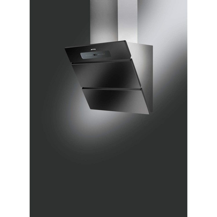 Smeg KMN75AN Black Angled 75cm Chimney Hood