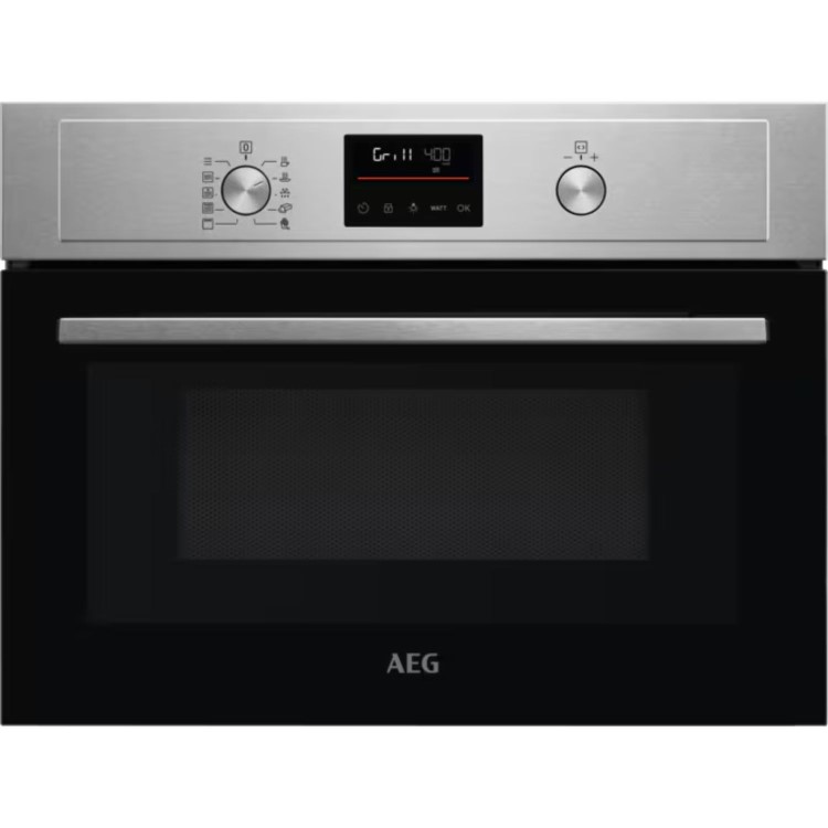 AEG 3000 Series Built-In 1000W Microwave with Grill - Stainless Steel
