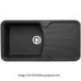 Astracast KO10RXHOMESK Korona Single Bowl Reversible Drainer ROK Metallic Composite Sink in Graphite Grey
