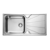 Astracast KO10XXHOMEPK5 Korona Single Bowl Reversible Drainer Polished Stainless Steel Sink with Accessories