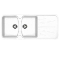 GRADE A3 - Astracast KO20RWHOMESK Korona Double Bowl Reversible Drainer Granite ROK Composite Sink in White