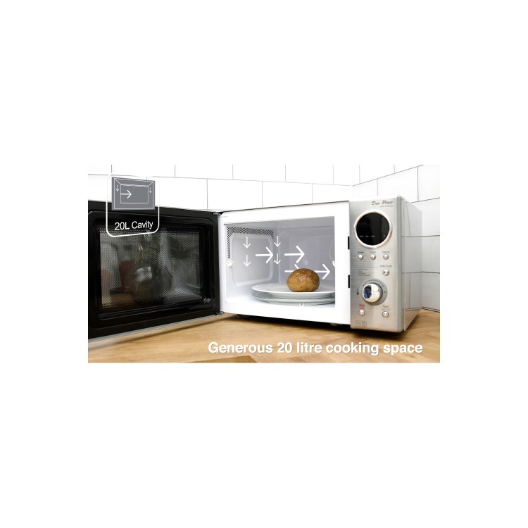 GRADE A2 - Daewoo KOR3000DSLR 20L 800W Freestanding Microwave Oven - Stainless Steel