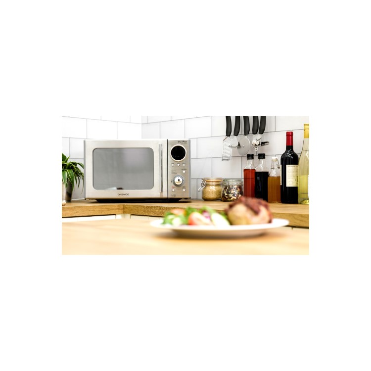 GRADE A2 - Daewoo KOR3000DSLR 20L 800W Freestanding Microwave Oven - Stainless Steel