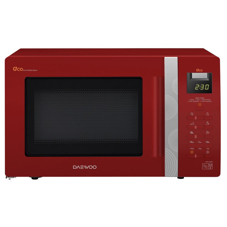 GRADE A1 - Daewoo KOR6A0RR 20L 800W Touch Control Freestanding Microwave in Red