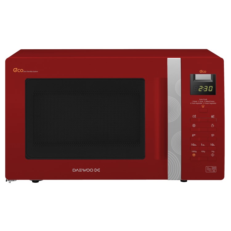 GRADE A1 - Daewoo KOR6A0RR 20L 800W Touch Control Freestanding Microwave in Red
