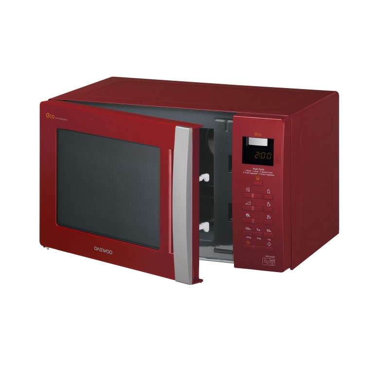 GRADE A1 - Daewoo KOR6A0RR 20L 800W Touch Control Freestanding Microwave in Red