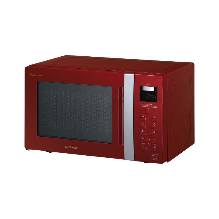 GRADE A1 - Daewoo KOR6A0RR 20L 800W Touch Control Freestanding Microwave in Red