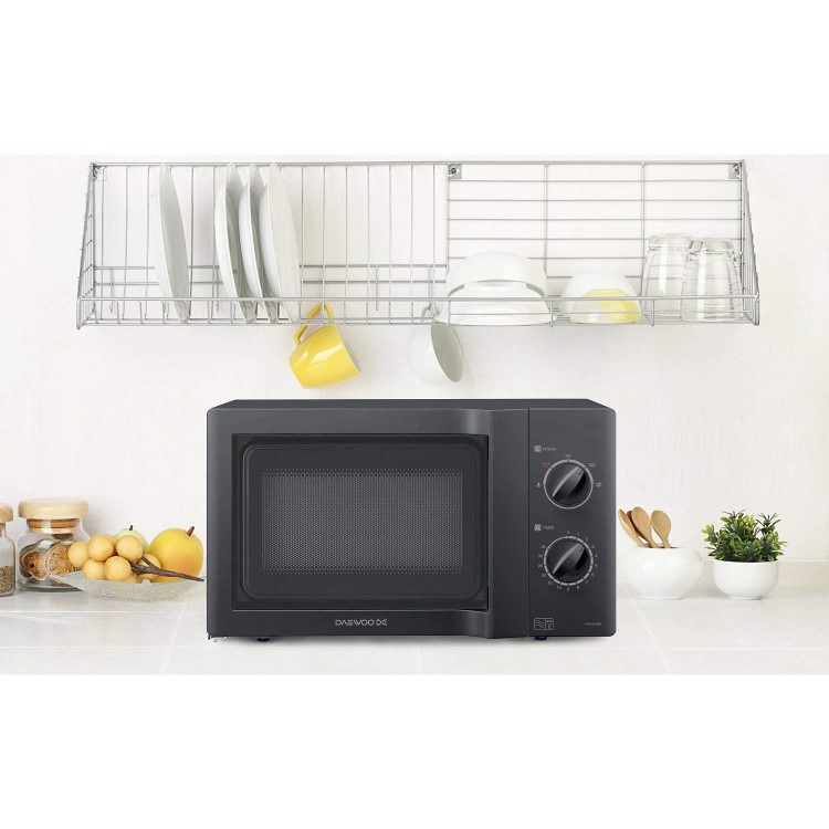 Daewoo KOR6L65BK 800 Watt 20 Litre Manual Control Microwave Oven Black