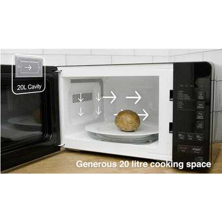 GRADE A1 - Daewoo KOR6M3RR 20L 800W Microwave Oven - Black