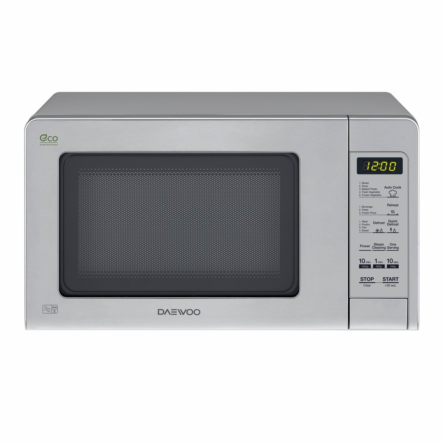 Daewoo KOR6M5RR 20L Touch Control Freestanding Microwave With Eco Zero Standby Silver