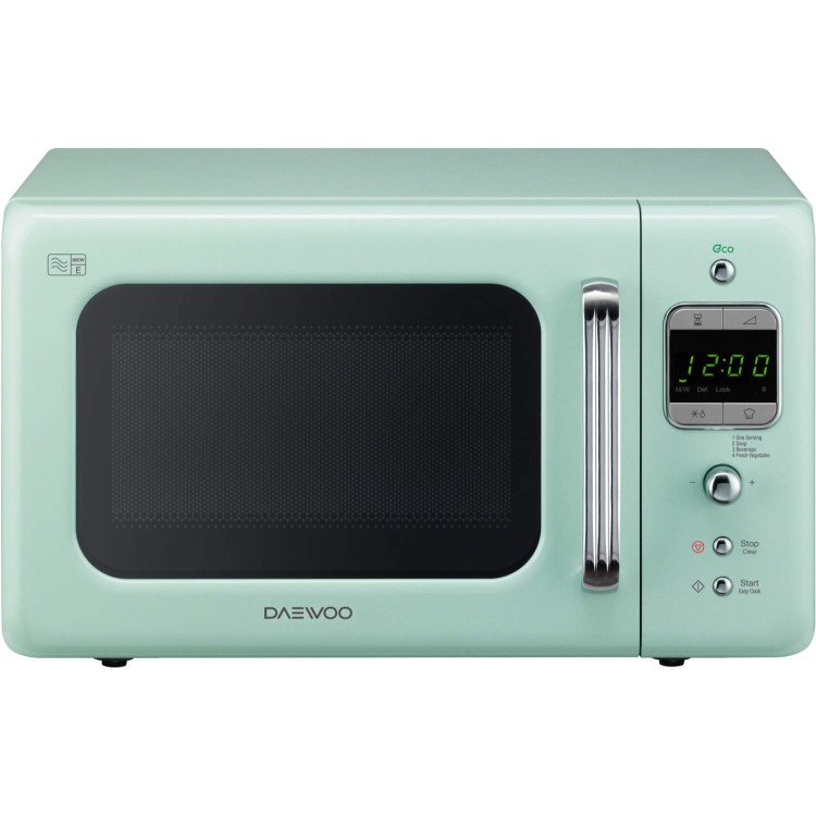 GRADE A1 - As new but box opened - Daewoo KOR7LBKM 20L 800W Freestanding Microwave Oven Fresh Mint