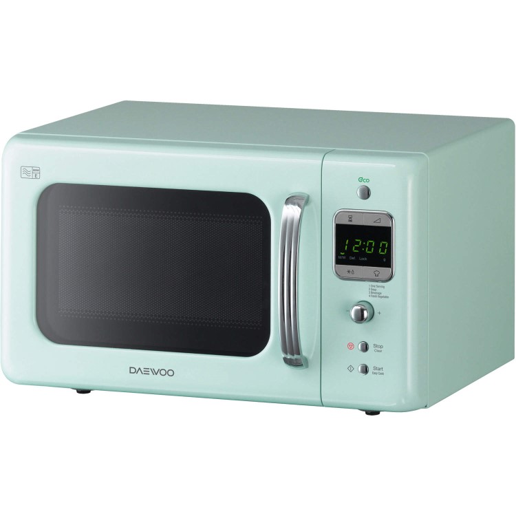 GRADE A1 - As new but box opened - Daewoo KOR7LBKM 20L 800W Freestanding Microwave Oven Fresh Mint