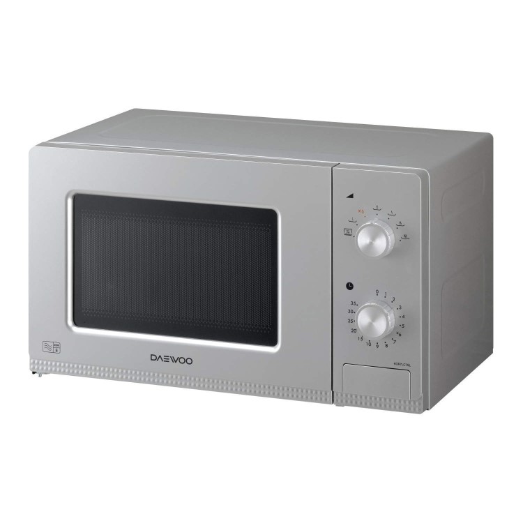 GRADE A1 - Daewoo KOR7LC7SL 20L 800 W Manual Control Microwave Oven with CRS 7 variable power levels Silver