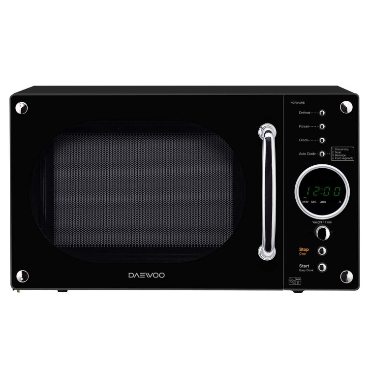 GRADE A1 - Daewoo KOR8A9RB 23L 800W Retro Design Freestanding Microwave in Black