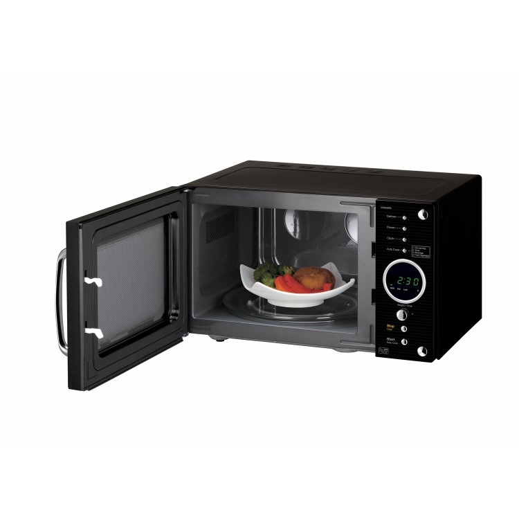 GRADE A1 - Daewoo KOR8A9RB 23L 800W Retro Design Freestanding Microwave in Black