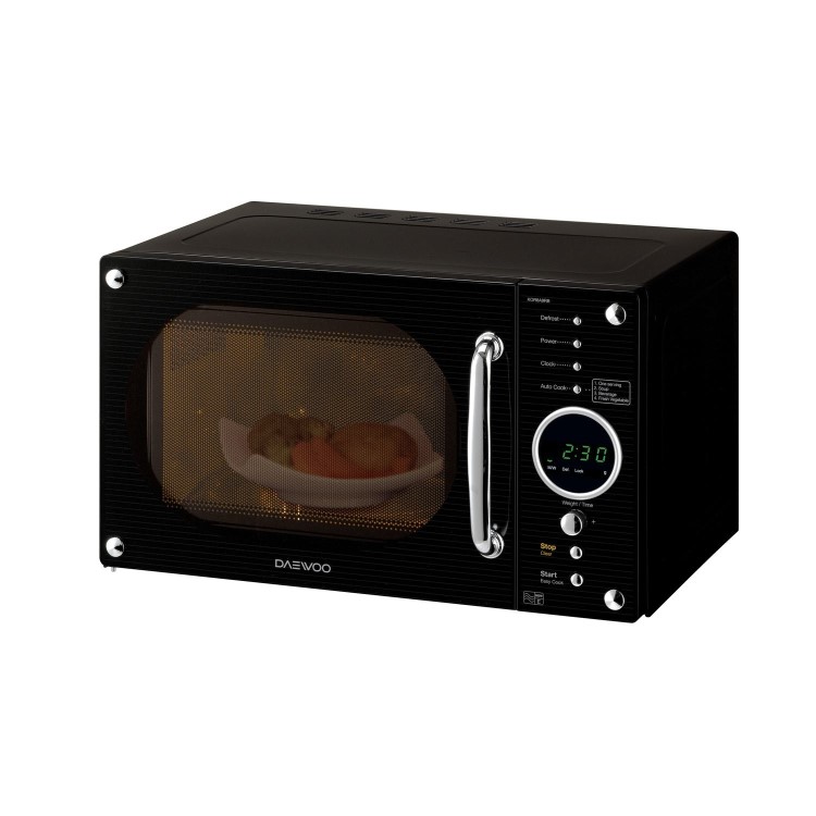 GRADE A1 - Daewoo KOR8A9RB 23L 800W Retro Design Freestanding Microwave in Black