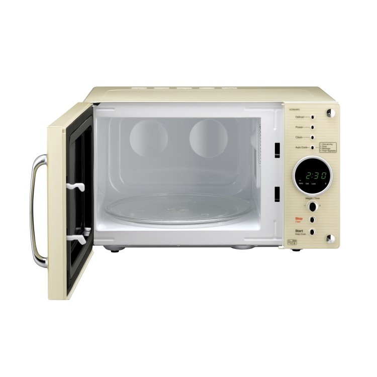 GRADE A2 - Daewoo KOR8A9RCR 23L 800W Retro Style Freestanding Microwave Oven - Cream